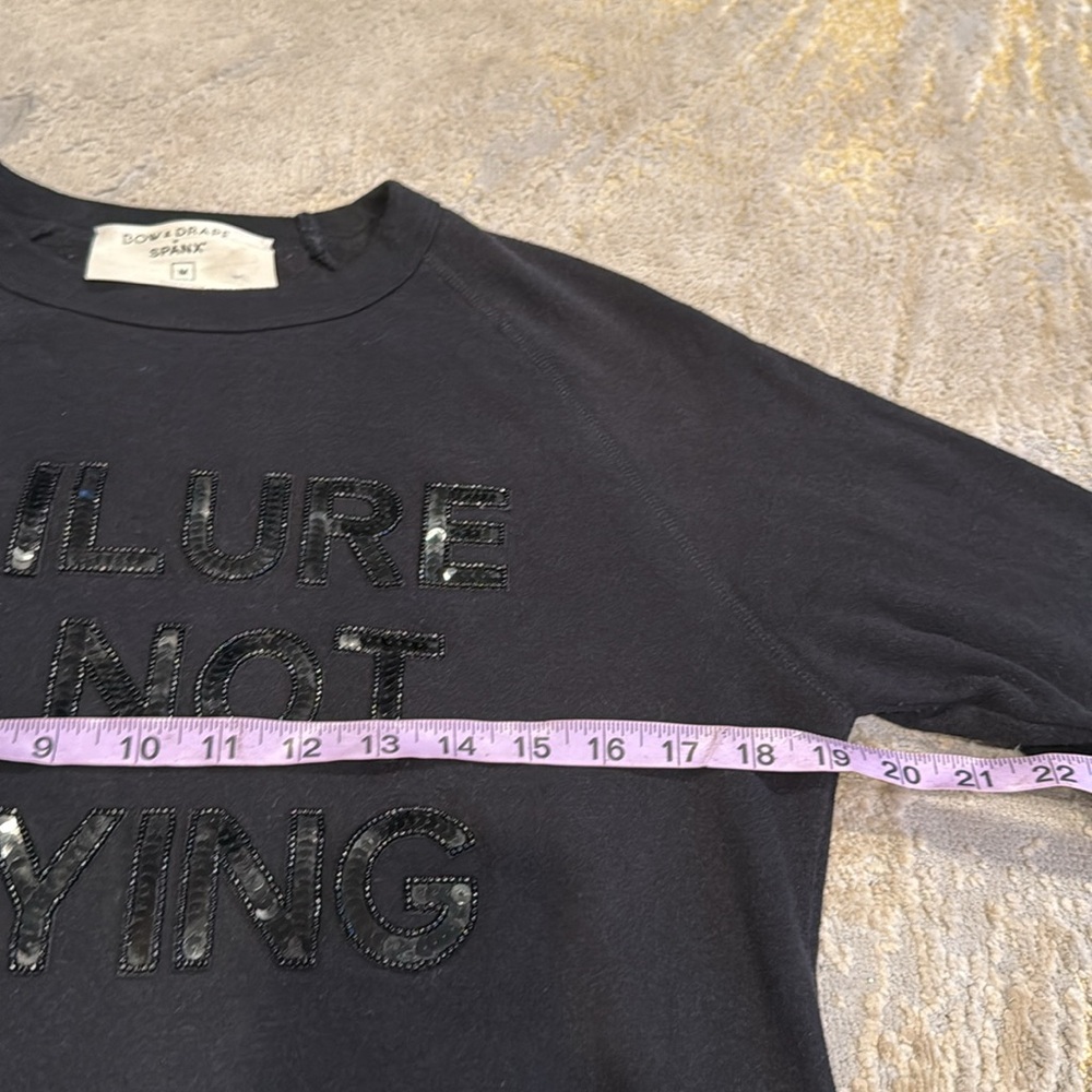 Bow & Drape + Spanx Failure Is Not Trying Black Sequin  Sweatshirt Size medium - Picture 5 of 7
